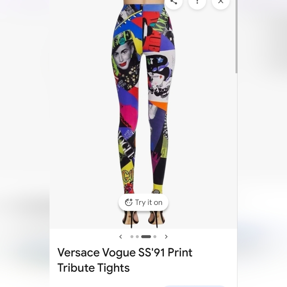 Versace Multicolor Graphic Print Tights